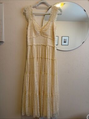 Boho Ruffle Tiered Maxi Dress in Cream Max Studio